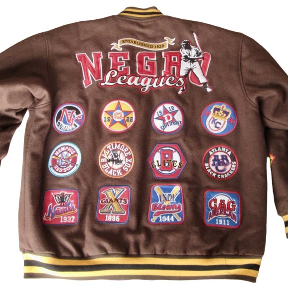 NLBM Negro Leagues Baseball Museum Varsity Brown Wool Jacket Big Boy 2XL Patches - Picture 2 of 9